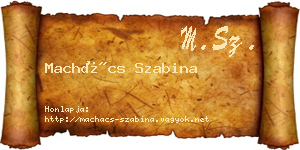 Machács Szabina névjegykártya