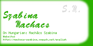 szabina machacs business card
