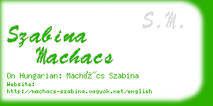 szabina machacs business card